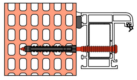 pvc-brique Vis de pose réglables SPTR-V8 menuiserie PVC support brique