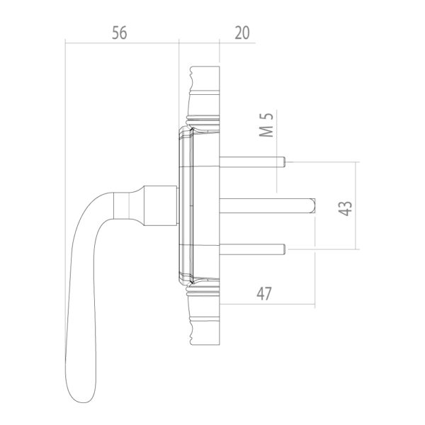 Plan poignee bequille pose de fenetre