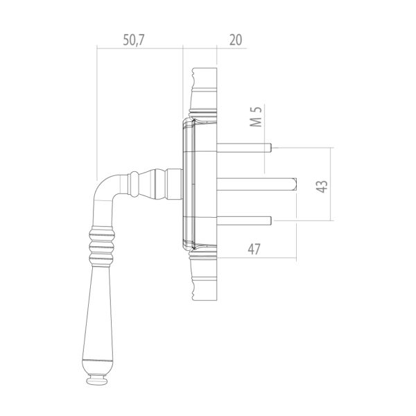 Plan poignee bequille turlupee pose de fenetre